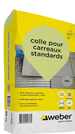 Colle pour carreaux standards gris Weber 25kg