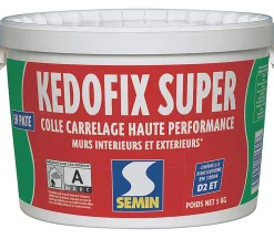 Colle pour Carrelage Haute Performance Kedofix Semin, Prêt à l'emploi, Intérieur/extérieur, seau de 5 kg
