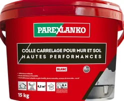 Colle pour carrelage mur et sol intérieur hautes performances blanc Parexlanko 15 kg