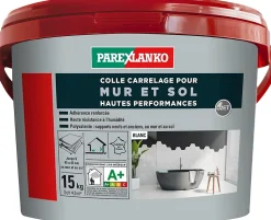 Colle pour carrelage mur et sol intérieur hautes performances blanc Parexlanko 15 kg