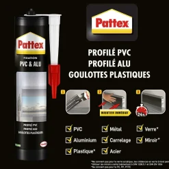 Colle pour fixation sur PVC et alu Pattex cartouche 450g
