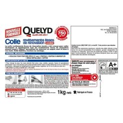 Colle pour revêtements lisses de rénovations lourds (jusqu'à 750g/m²) Quelyd pâte 1kg