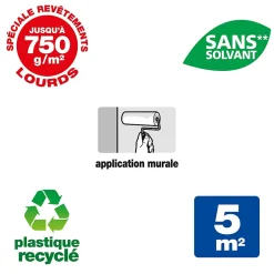 Colle pour revêtements lisses de rénovations lourds (jusqu'à 750g/m²) Quelyd pâte 1kg