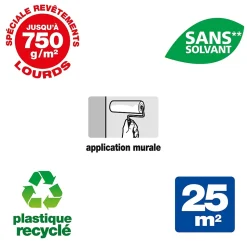 Colle pour revêtements lisses de rénovations lourds (jusqu'à 750g/m²) Quelyd pâte 5kg