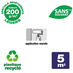 Colle pour revêtements lisses de rénovations légers (jusqu'à 200g/m²) Quelyd pâte 1kg