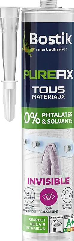 Colle Purefix tous travaux Bostik Invisible 280 ml
