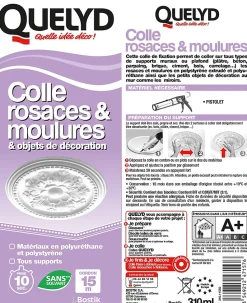 Colle Quelyd pour Rosaces, Moulures et Objets de décoration Cartouche 310 ml