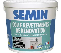 Colle Revêtements de Rénovation Lisse en Pâte Semin, Prête à l'Emploi, Intérieur, Seau de 5 kg