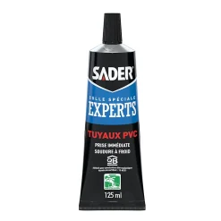 Colle Sader pour Raccords et Tuyaux en PVC Tube 125 ml