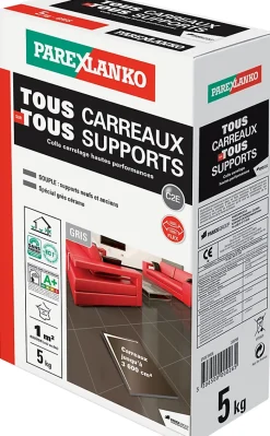 Colle tous carreaux tous supports Parexlanko Gris 5kg