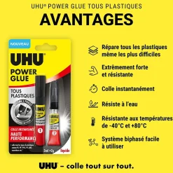 Colle UHU Power glue tous plastiques format gel