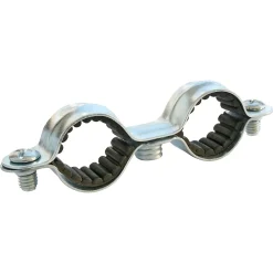 Collier de fixation double isophonique pour tube Ø18 mm, lot de 2