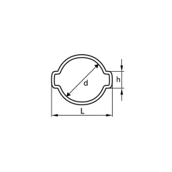 Collier de serrage 2 oreilles W1 2EC 22/25mm - ACTON - 2EC 22-25