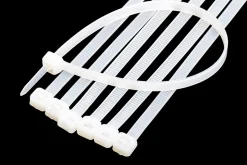 Colliers de fixation en nylon. Blancs. 2,5x200 - 100pces