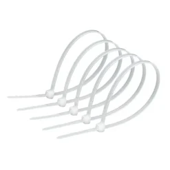 Colliers de serrage colliers de câblage sans halogène 2,5 x 80 mm blancs EDO777778 lot de 100 pcs