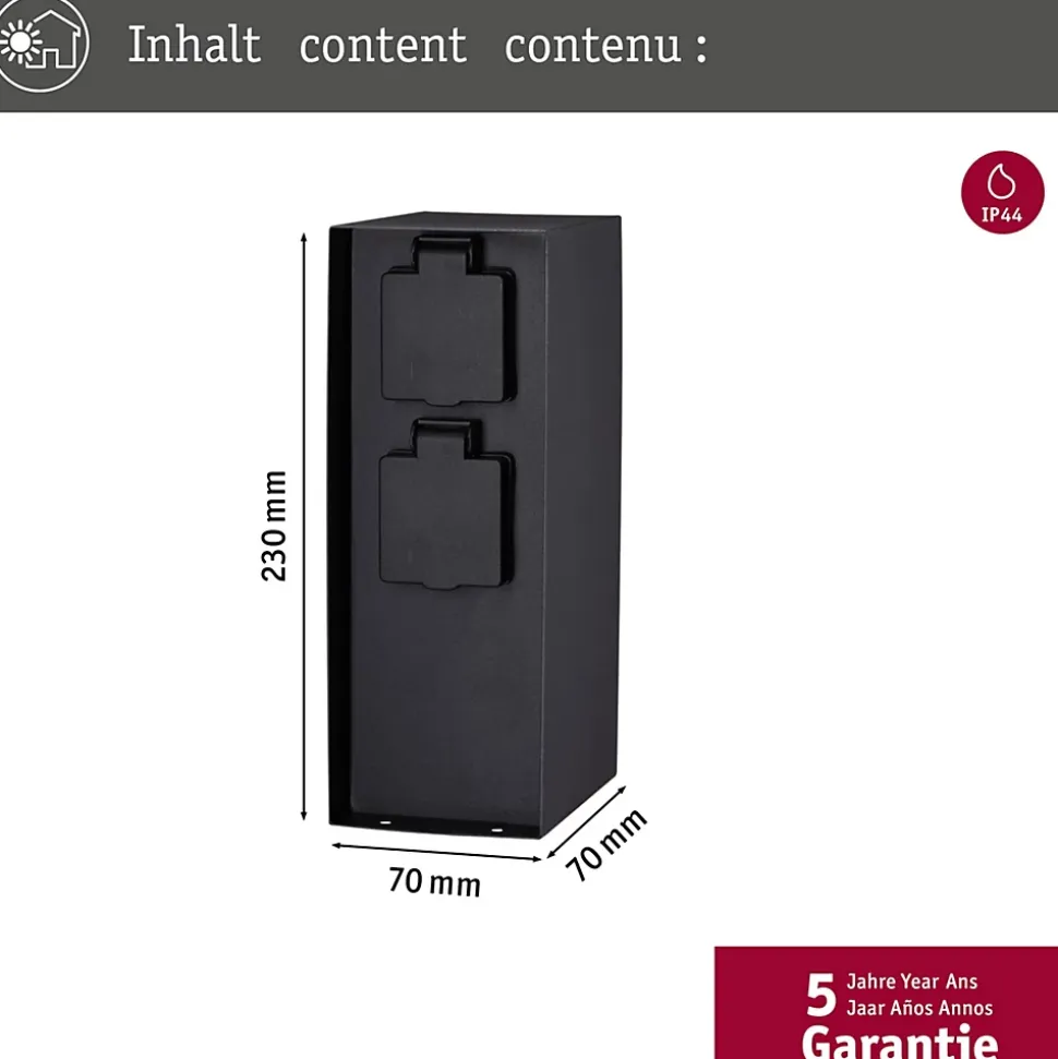 Colonne de prises Rio Double IP44 Anthracite