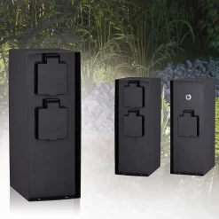 Colonne de prises Rio Interrupteur crépusculaire IP44 Anthracite