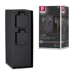 Colonne de prises Rio Interrupteur crépusculaire IP44 Anthracite