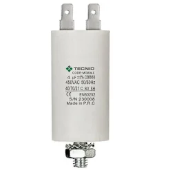 Condensateur de démarrage pour moteurs électriques, 450V, capacité : 4 microfarad, 4 broches / M8
