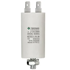 Condensateur de démarrage pour moteurs électriques, 450V, capacité : 2 microfarad, 4 broches / M8