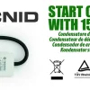 Condensateur de démarrage pour moteurs électriques, 450V, capacité : 12 microfarad, avec câble de 15cm