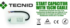 Condensateur de démarrage pour moteurs électriques, 450V, capacité : 7 microfarad, avec câble de 15cm