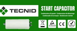 Condensateur de démarrage pour moteurs électriques, 450V, capacité : 35 microfarad, 4 broches / M8