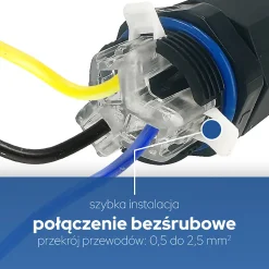 Connecteur de câble étanche IP68 3 fils noir