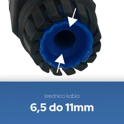 Connecteur de Câble Étanche, IP68, en T, 0,5-2,5 mm², 16 A, 250 V, 2 pcs