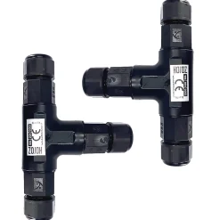 Connecteur de Câble Étanche, IP68, en T, 0,5-2,5 mm², 16 A, 250 V, 2 pcs