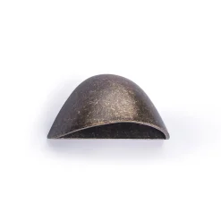Coquille en Zamak avec finition en cuir vieilli, dimensions: 60x30x26mm et inserts: 32mm-