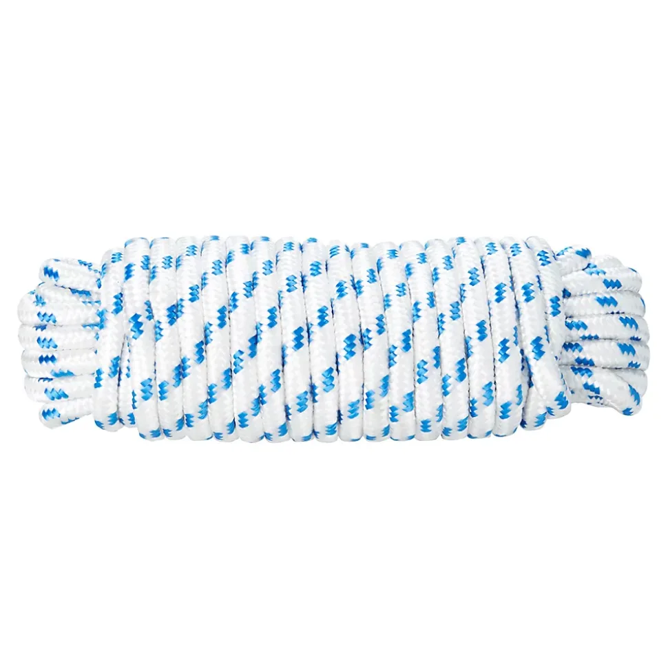 Corde tressée en polypropylène blanche et bleue DIALL ø12mm, 15 m