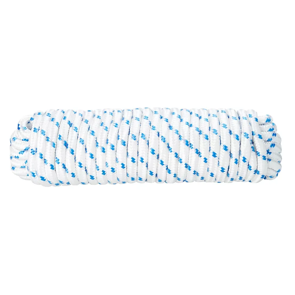 Corde tressée en polypropylène blanche et bleue ø 10 mm, 7.5 m