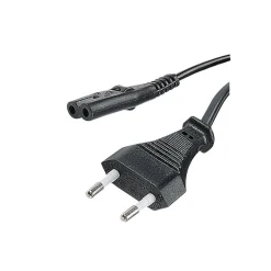 Cordon d'alimentation - 1 fiche (2 P) M / 1 prise C7 F - 2 x 0.75mm² - 6A - 1380W - noir - 3m