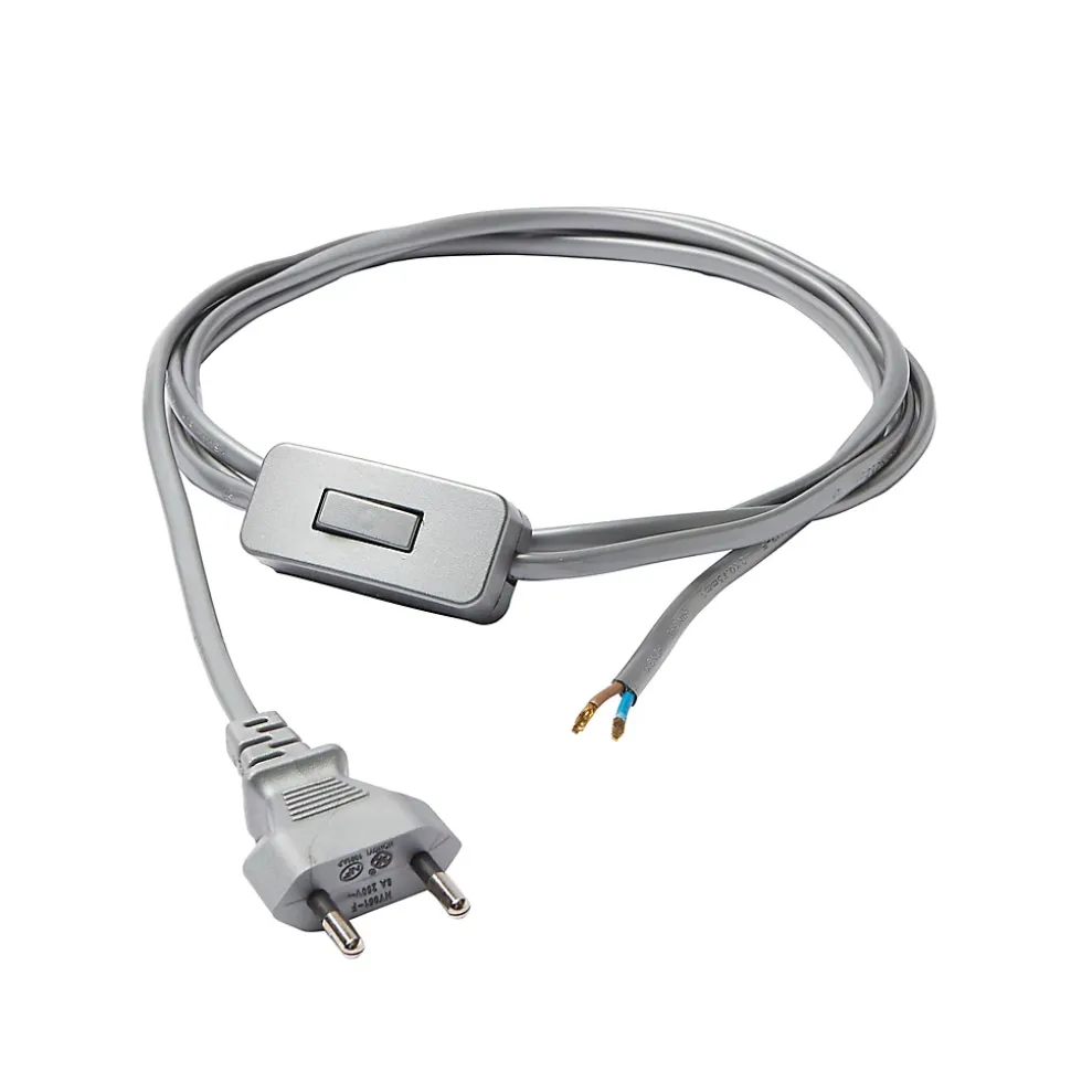 Cordon de lampe avec interrupteur métal Diall 2m