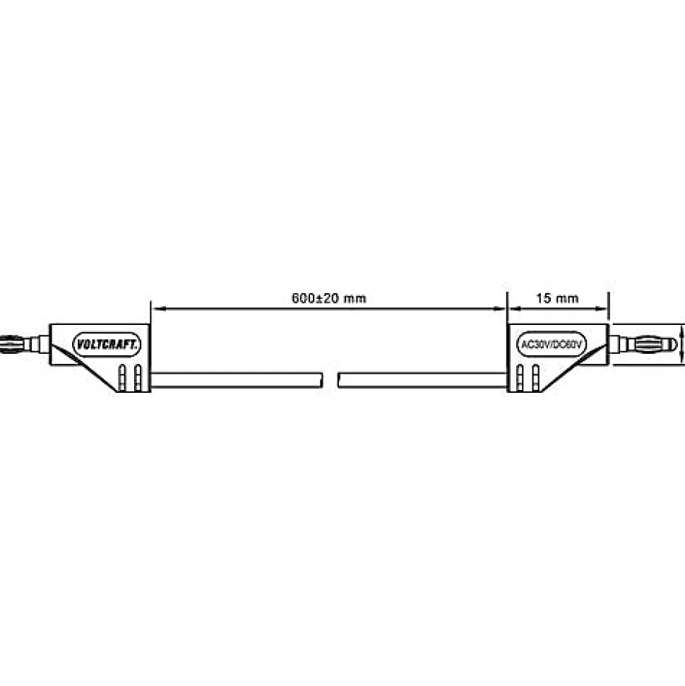 Cordon de mesure banane mâle 2 mm - banane mâle 2 mm, ultra flexible, 2,2 A, accessoire de mesure électricien, garantie 3 ans.