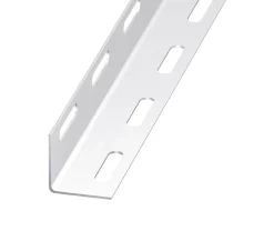 Cornière perforée acier époxy blanc 27 x 27 mm, 1m