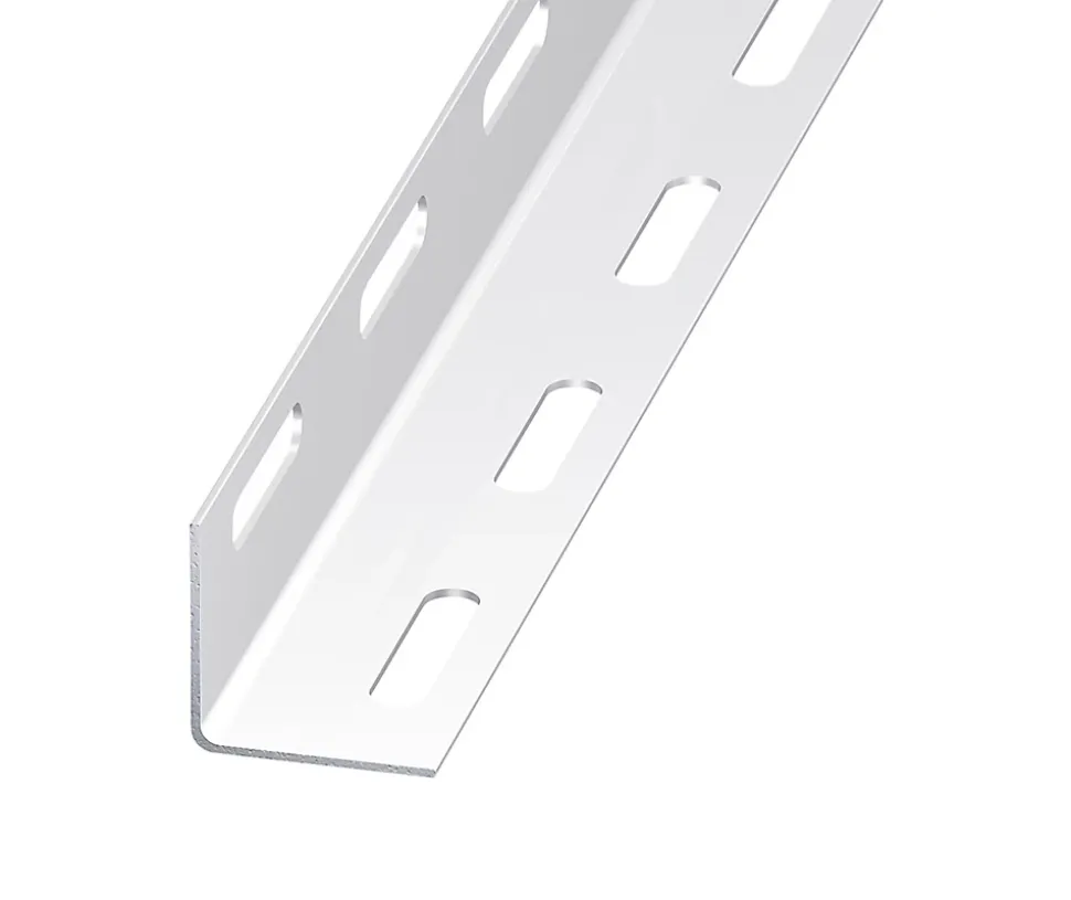 Cornière perforée acier époxy blanc 27 x 27 mm, 2 m