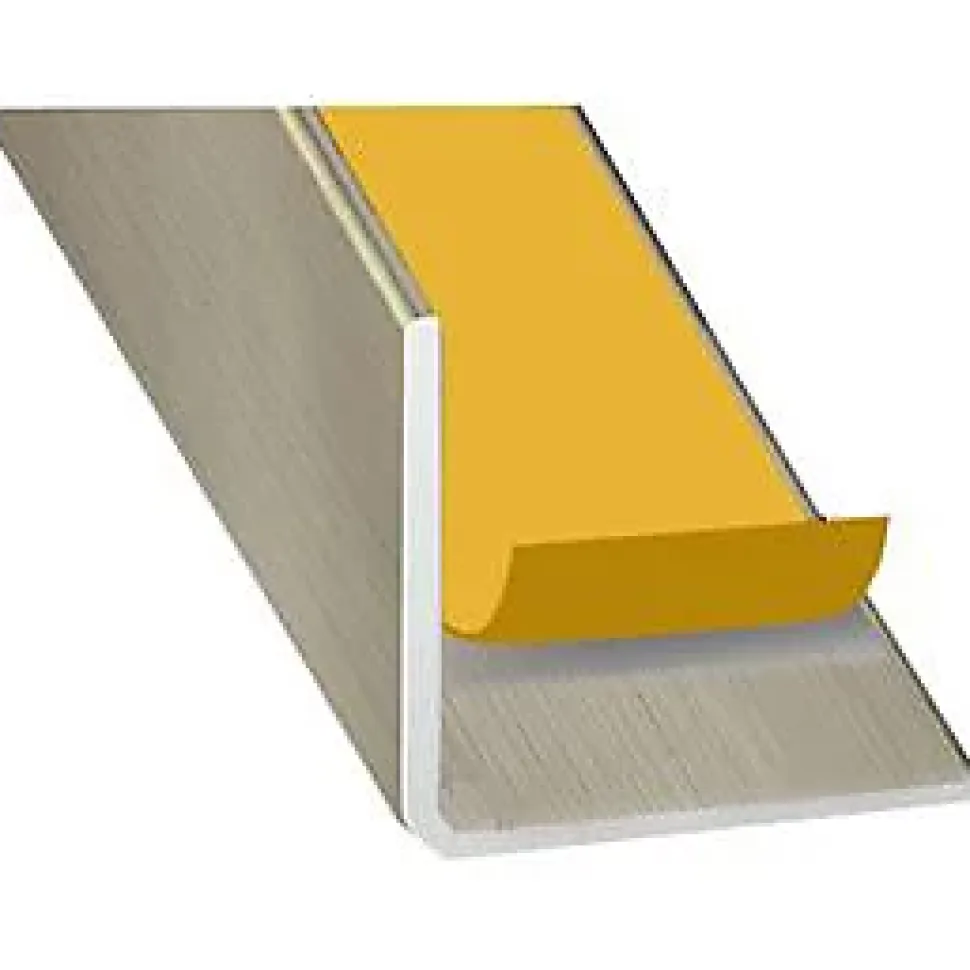 Cornière PVC inox auto-adhésive 20 x 20 mm, 2.60 m