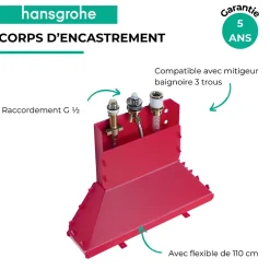 Corps encastré pour mitigeur bain douche 3 trous HANSGROHE