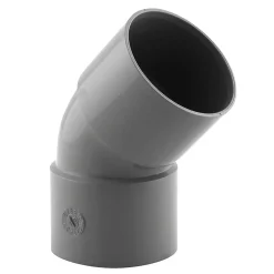 Coude pvc femelle femelle Fitt gris 45° ø40 mm