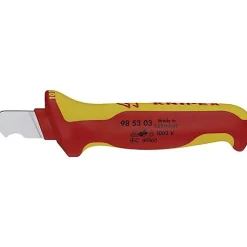 Couteau à dénuder Knipex 98 53 03, lame 28 mm, poignée bi-matière certifiée VDE, 155 mm