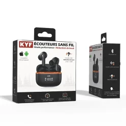 Écouteurs Bluetooth réduction bruit ANC -45dB, ENC -40dB et boitier de charge