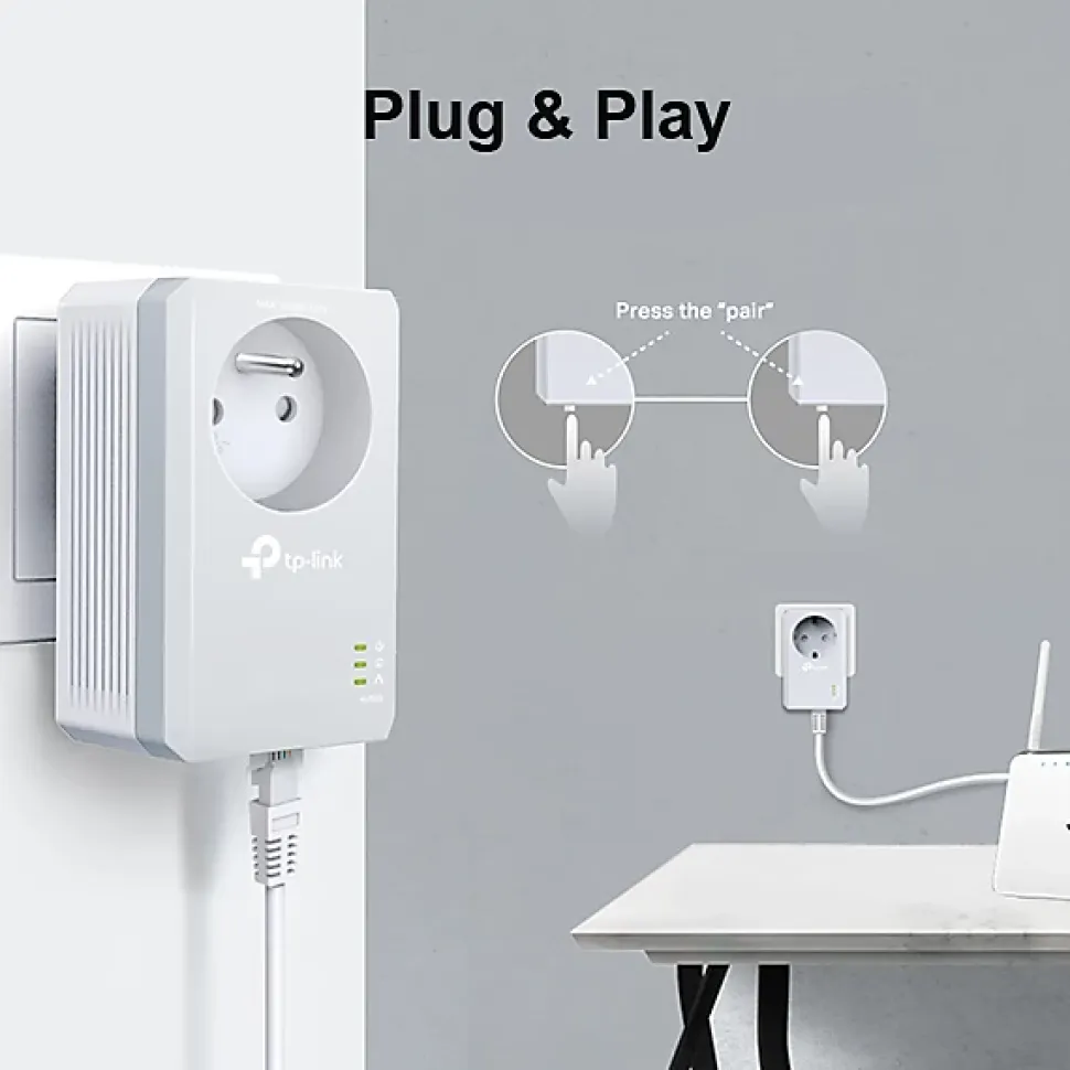 CPL AV 600 Mbps avec prise intégrée TP-Link