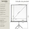 Écran de projection extensible avec un trépied en polyester blanc
