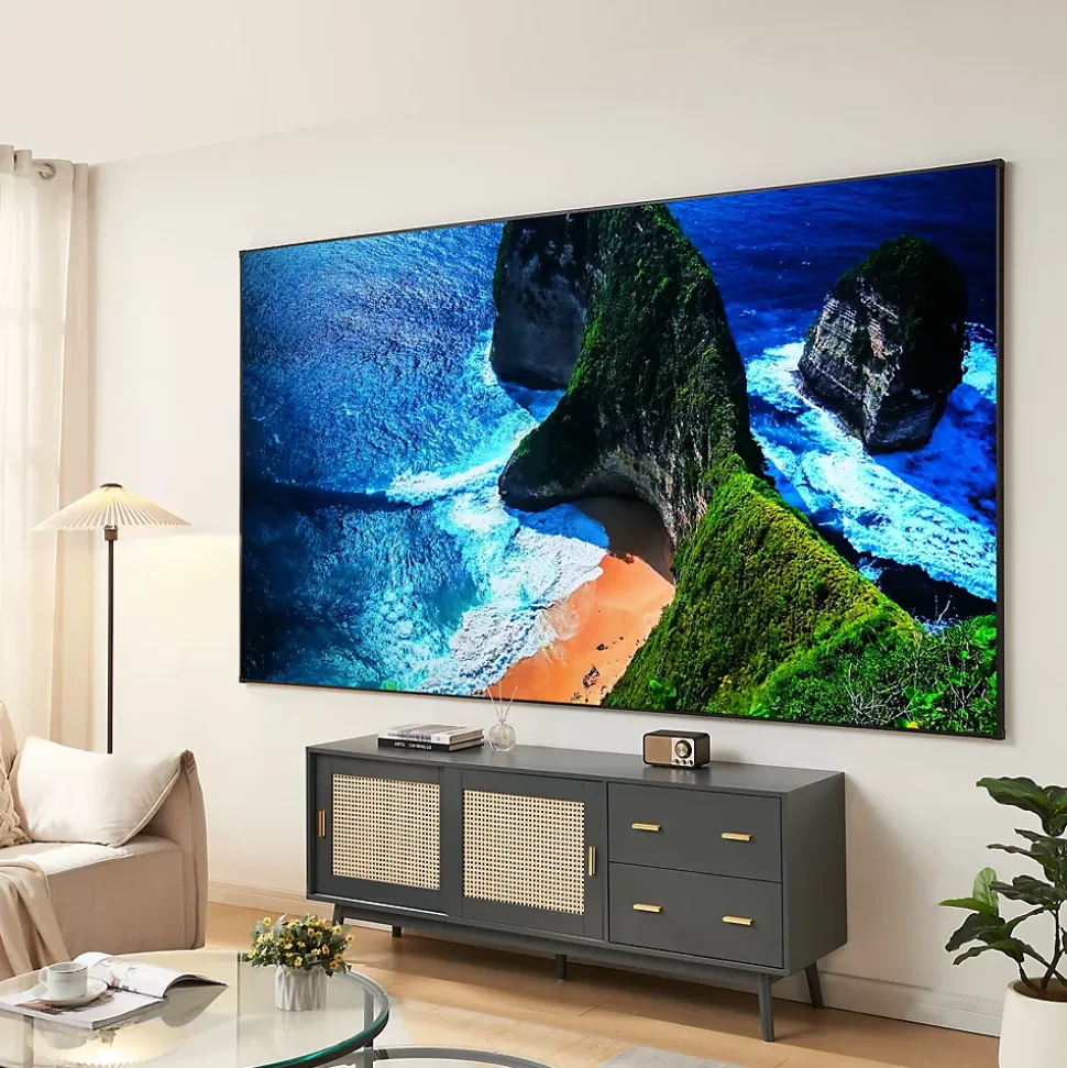 Écran de projection mural Väkhoga 120 pouces Full HD 4K 8K HDR gris en.casa
