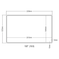 Écran de projection mural Väkhoga 100 pouces Full HD 4K 8K HDR gris en.casa