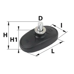 Crapaudine à visser pour portail Ø12mm Afbat noir