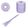 Creative Deco 3mm x 200m Corde Macramé Violet Pastel - Fil de Coton et Polyester +/- 0.5 mm Épaisseur - 30 Plis - Ficelle Naturel