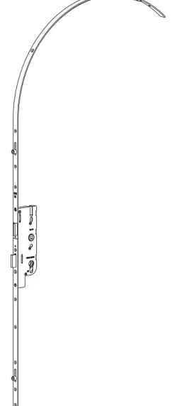 Crémone à larder EUROPA axe 40mm 3 galets têtière 18mm Longueur 2500mm - FERCO - 6-33168-03-0-1